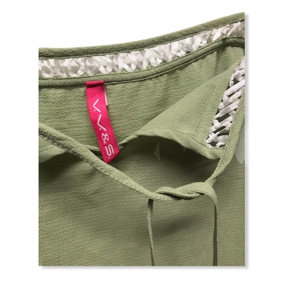 Expose | Bohemian Green Cold Shoulder Blouse - Picture 4 of 9